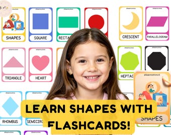 Shape Flash Cards Montessori Geometric Card Math Preschool Lesson Toddler Game Rainbow Shapes Puzzle Classroom Activity