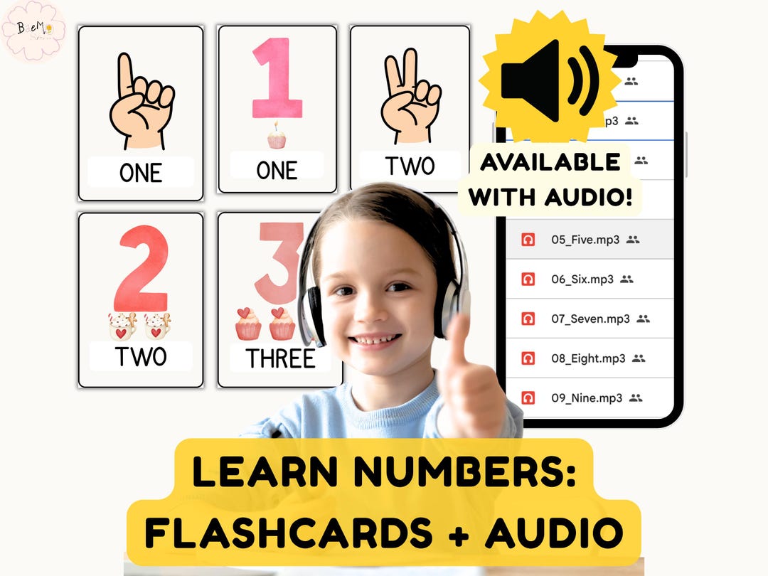 Numbers Flash Cards, Preschool Counting Flash Cards 1-10, Count and ...