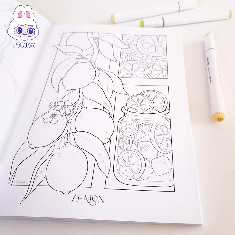 Lemon coloring page fruits
