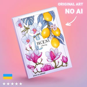 Livre de coloriage pour adultes, papier épais : Bloom.  Imprimés floraux et botaniques de qualité supérieure pour la détente et le soulagement du stress