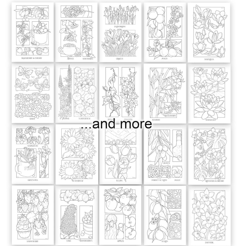 Botanical coloring pages