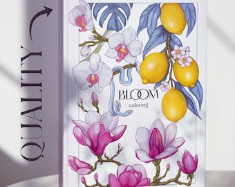 Bloom Floral Coloring Book for Adults: Botanical Prints on Cardstock