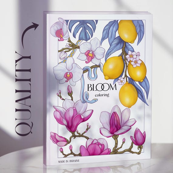 Bloom Floral Coloring Book for Adults: Botanical Prints on Cardstock
