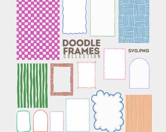 Hand-Drawn Doodle Frames Clipart: Invitation Border Elements (SVG PNG)
