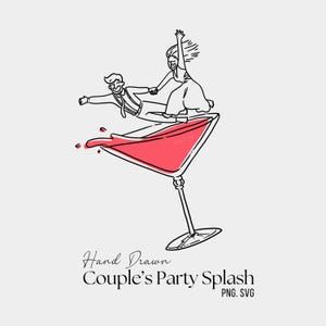 Clipart na imprezę dla par | Eleganckie grafiki na zaręczyny, rocznice, śluby i uroczystości | Ręcznie rysowane ikony, SVG PNG