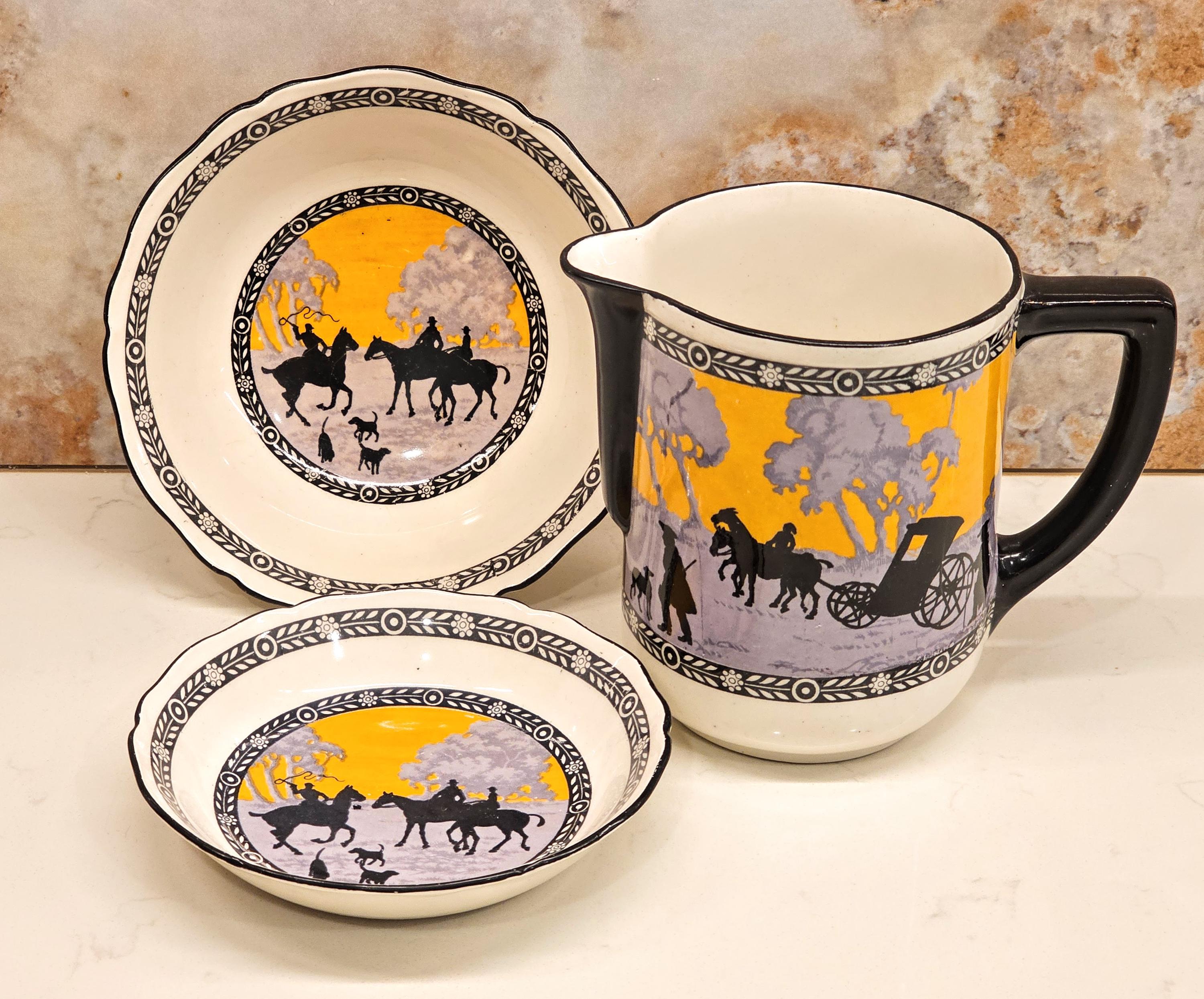 アンティーク ロイヤル・ドルトン Rare Antique 1920s Set of Royal Doulton 'kensington Gardens' Jug