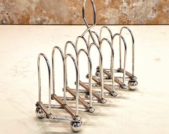 Antique Silver Plated Toast Rack, Six Slice Toast Rack
