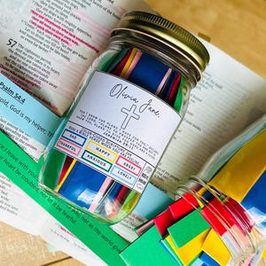 Bible Jar Christmas Gift, Encouraging Bible Verse Jar, Read Me When, Birthday, Christian, unique uplifting gift, confirmation, color-coded