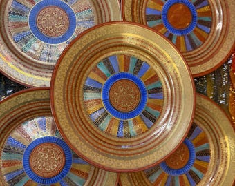 Juego de platos decorativos vintage estilo kutani japonés: 8 platos, exportación de mediados de siglo