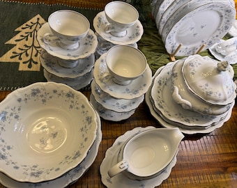 Johann Haviland Blue Garland, 50 Piece Set, Service for 8, Light