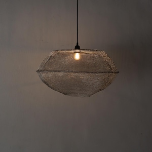 Handmade Stainless Steel Mesh Chandelier, Bali Wire Pendant Light Ambu upo design