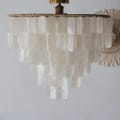 Handcrafted Capiz Shell Chandelier: Foldable Design, Bali Pendant Light