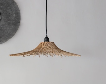 Handcrafted Rattan Pendant Light, Jerami Design, Natural Woven Lampshade