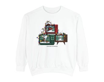 Vintage TV Collage Crewneck | Christmas Holiday Crewneck