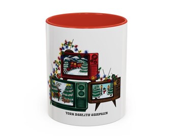 Retro TV Christmas Scene Mug | Accent Coffee Mug