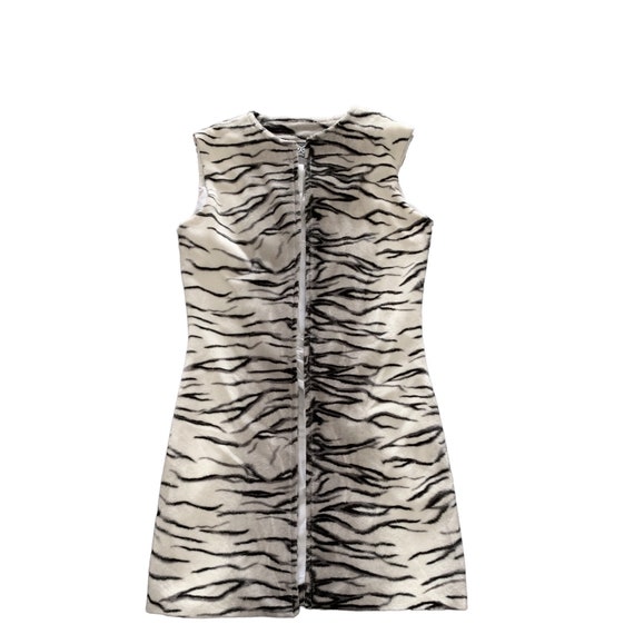 Vintage womens long animal print open vest from F… - image 2