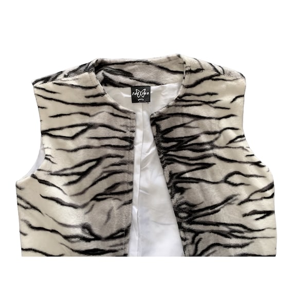 Vintage womens long animal print open vest from F… - image 1