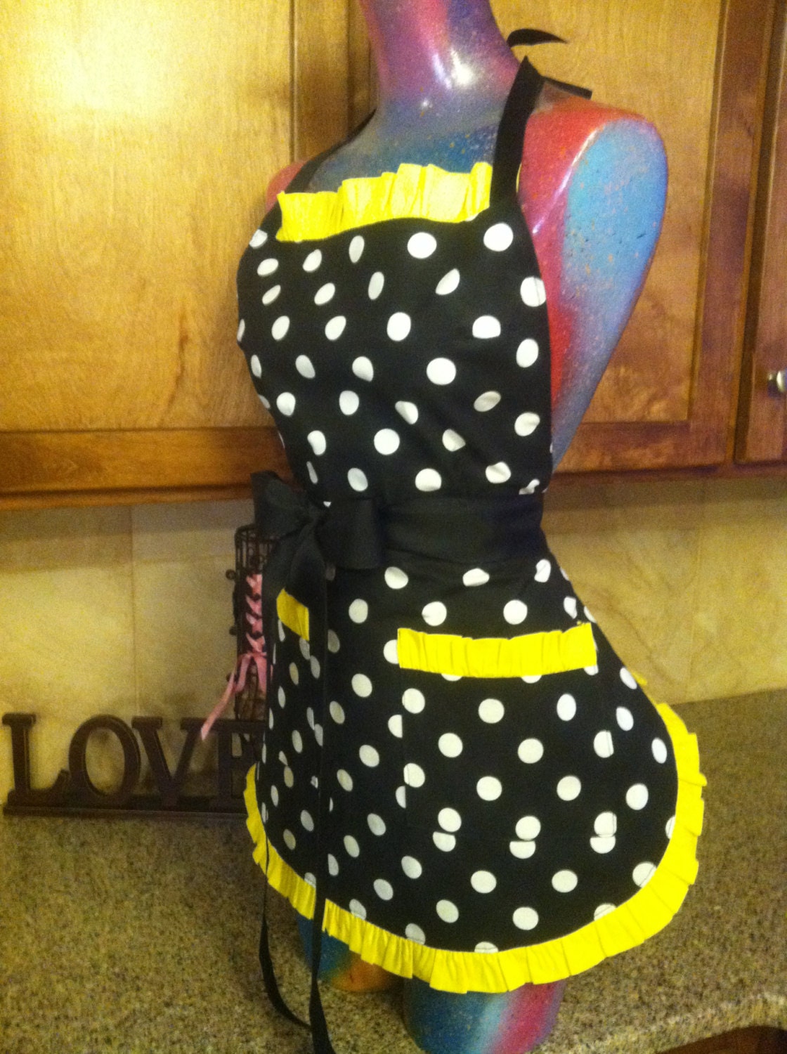 retro apron polka dot apron pin up apron pick your color trim