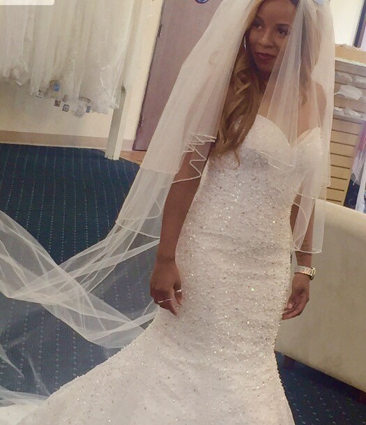 Long Rhinestone Veil Train Length Veil Rhinestone Edge Veil
