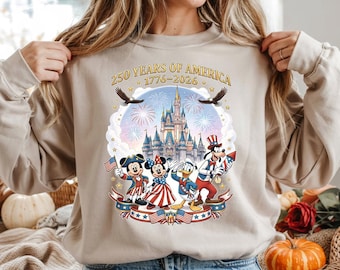 250 Years Of America Disney Png, Mickey And Friends US Anniversary Png, Freedom Patriotic USA Flag Png