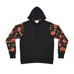 Roses Wildflower Hoodie, Unique Floral design hoodie, Birth flower, cottagecore hoodie, botanical hoodie, streetwear, gift for her
