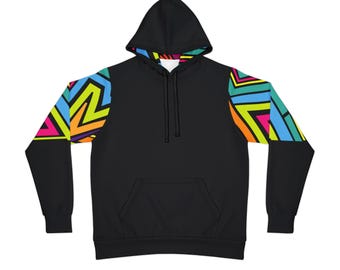 Felpa con cappuccio unisex Graffiti: design audace con cappuccio interno e maniche