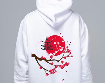 Cherry Blossom Tree Hoodie: Japanese Floral Back Design