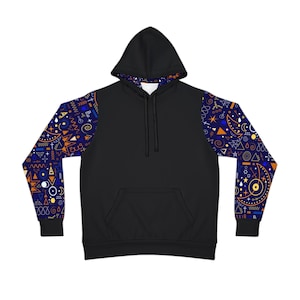 Cosmic astronomy mystical celestial hoodie, astrology starry moon hoodie, minimalist cozy nights, cosmic hoodie, black hoodie, streetwear