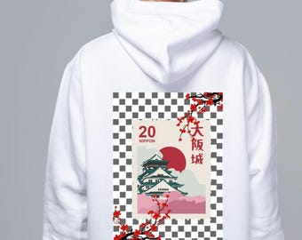 Vintage Japanese Sakura Hoodie: Retro Back Print Streetwear