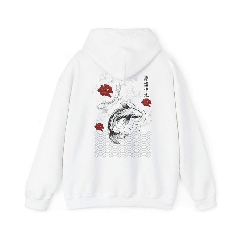 Vintage Koi Fish Hoodie: Japanese Streetwear, Unisex Fit image 7
