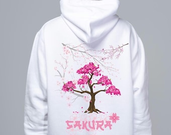 Cherry Blossom Tree Hoodie: Japanese Sakura Back Design