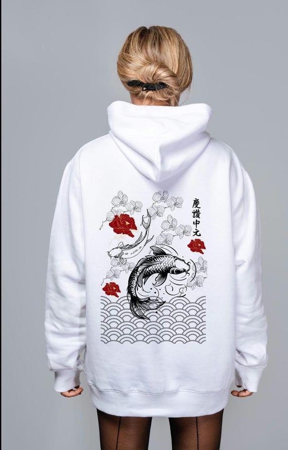 Vintage Koi Fish Hoodie: Japanese Streetwear, Unisex Fit