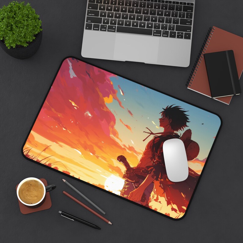 Luffy One Piece Anime Mousepad Anime One Piece Desk Mat Manga Desk Mat Gift for Gamers Manga Mousepad image 6