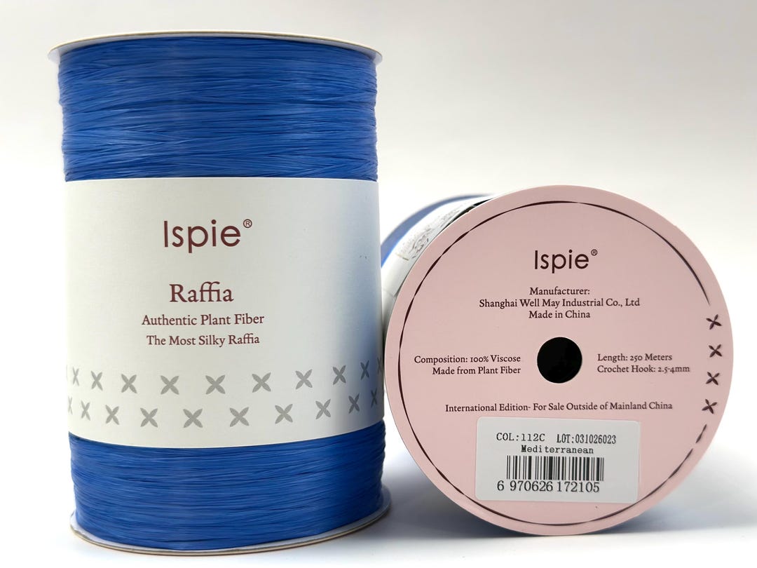 Rayan Raffie Silky Rayon Raffia Yarn: Natural Fiber Ribbon for Crochet in Blue - Etsy
