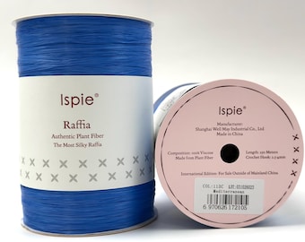Silky Rayon Raffia Yarn: Natural Fiber Ribbon for Crochet in Blue