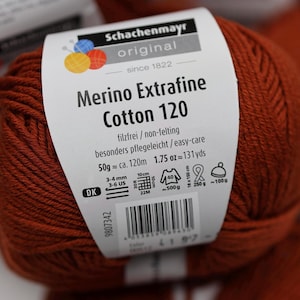 Schachenmayr Merino Extrafine Cotton 120 Schachenmayr Knitting Crochet Yarn 50 wool 50 cotton