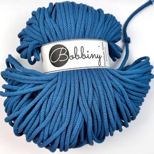 Cordón trenzado Bobbiny, rosa dopamina, cuerda de macramé de 5 mm (100 m)