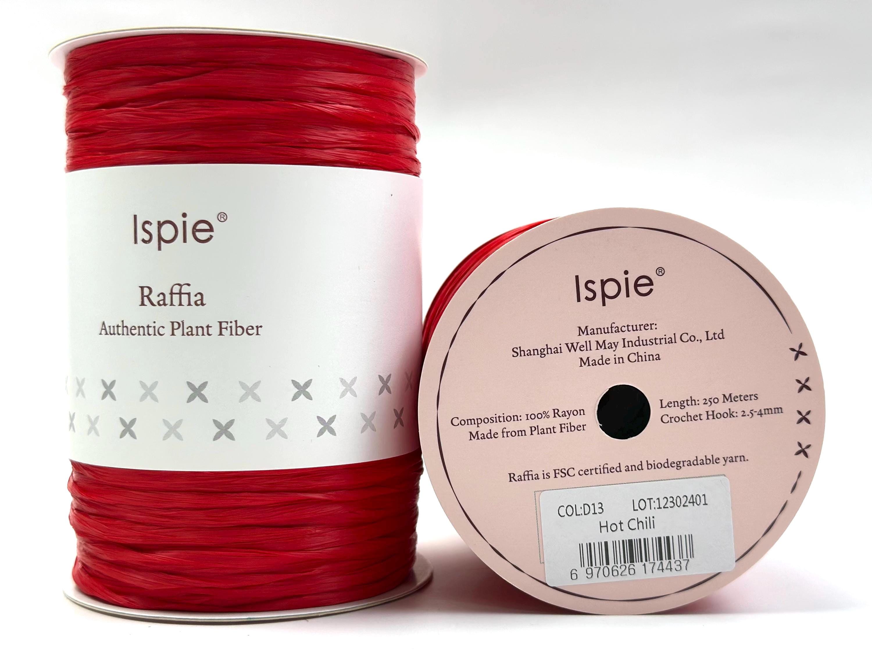 Silky Rayon Raffia Yarn: Natural Colors, Crochet Ribbon in Rose