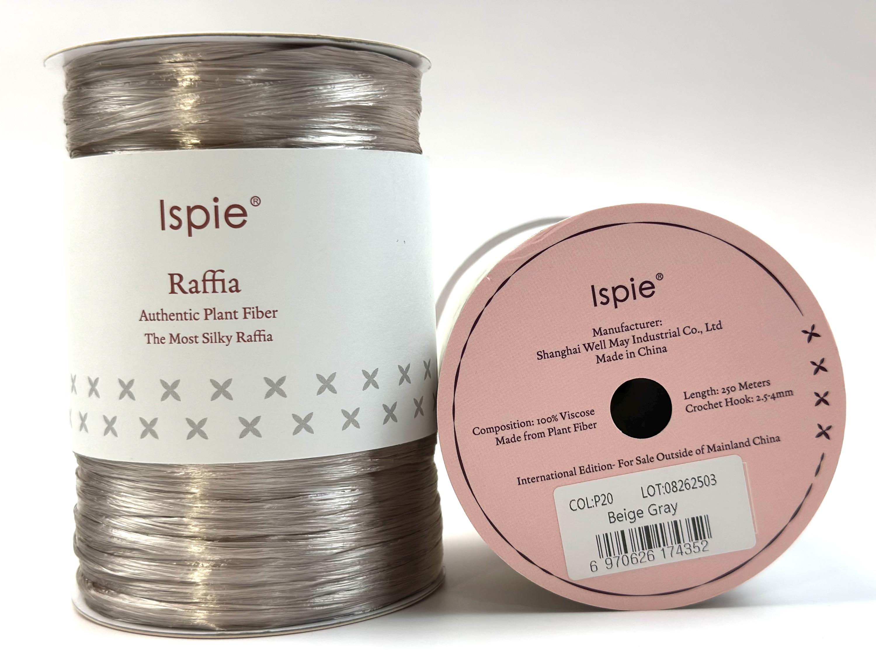 Rayan Raffie Silky Rayon Raffia Yarn: Natural Fiber Ribbon for Crochet in Grey ...