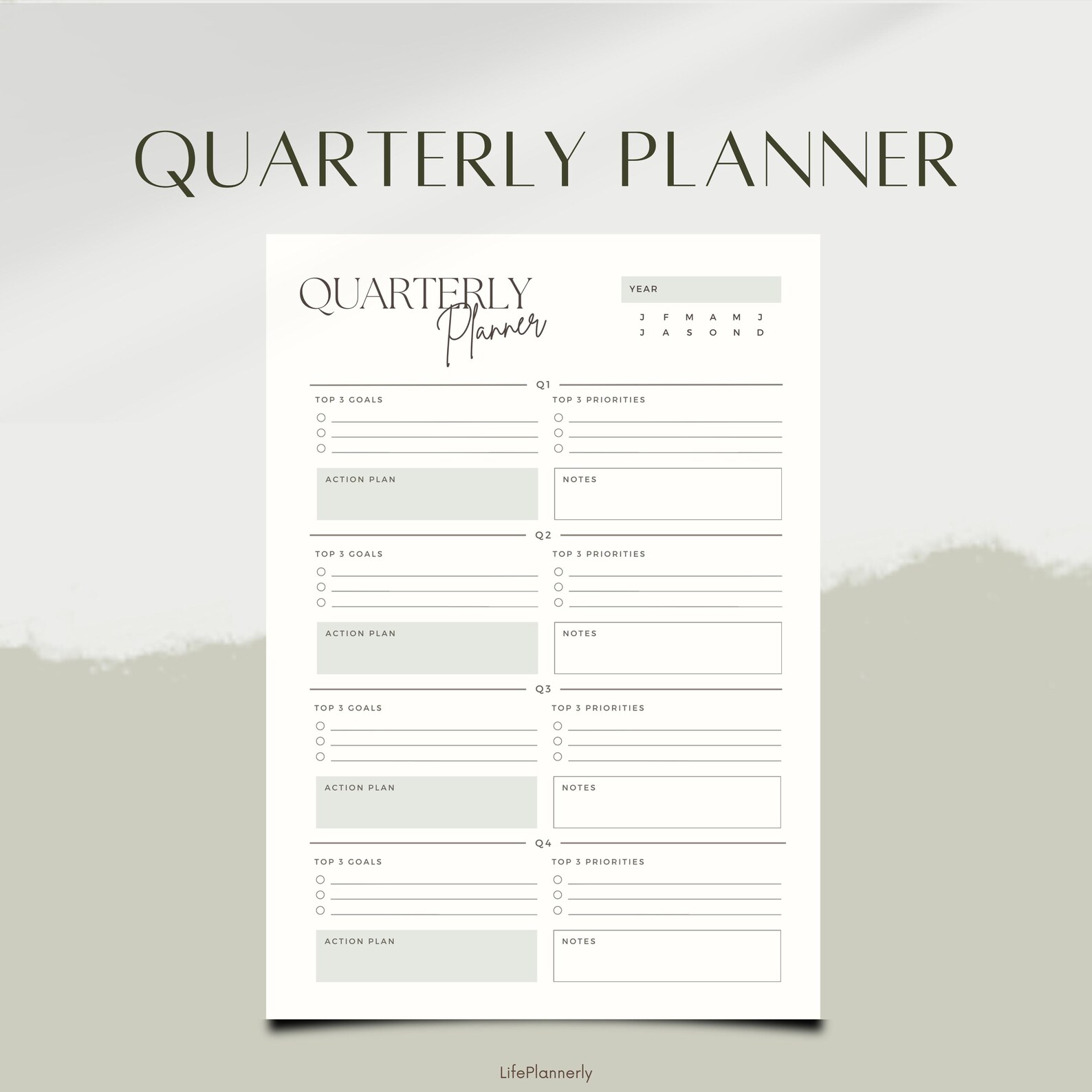 Monthly Planner Printable, Quarterly Planner, Weekly Planner, Daily ...