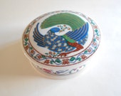 Bird Trinket Dish Jewelry Box Trinket Dish Vanity Box Dresser Dish Elizabeth Arden Vintage Byzantium Japan White Porcelain