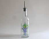 Purple Grapes Olive Oil Bottle Olive Oil Jar Olive Oil Dispenser Hand Painted Bottle Vinegar Bottle Clear Glass Large Size Grapes Kitchen
