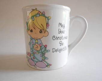 Vintage Porcelain Precious Moments Christmas Mug:  1994 Enesco