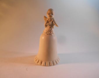 Vintage Angel Porcelain Bell:  Christmas Decor, Angel Handle