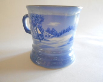 Vintage Currier and Ives Porcelain Mug:  "The Old Homestead in Winter"