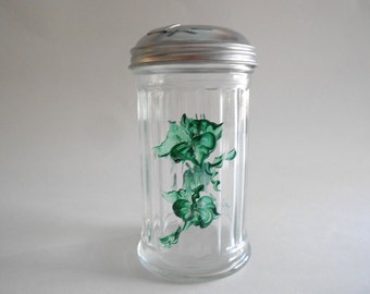 Ivy Leaves Sugar Pourer Sugar Dispenser Sugar Bottle Sugar Jar Clear Glass Bottle Hand Painted Bottle Ivy Leaves Kitchen