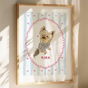 Dog Portraits personnalisés, Funky Pet Portrait, Badly Drawn Pet Art, Custom Dog Poster, Whimsical Decor, Pet Loss Keepsake Retro Prints