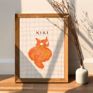 Custom Cat Portrait Cute Cat Poster Personalized Badly Drawn Pet Art Cat Lover Gift Hand Drawn Cat Wall Art Cat Pet Loss Gift for Dad Mom