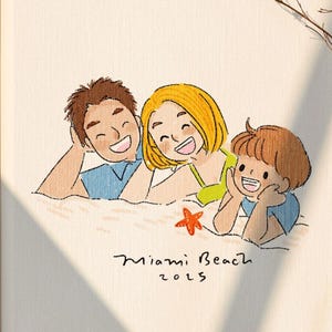 Retrato familiar a partir de una foto, pareja minimalista, pintura personalizada de San Valentín, regalo de aniversario para ella, regalo de compromiso, boda, bebé, Cutecore