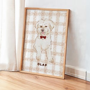 Funky Custom Dog Portrait, Colorful Digital Pet Prints, Cute Line Drawing, Retro Wall Art, Custom Badly Drawn Pet Personalized Line Art Gift